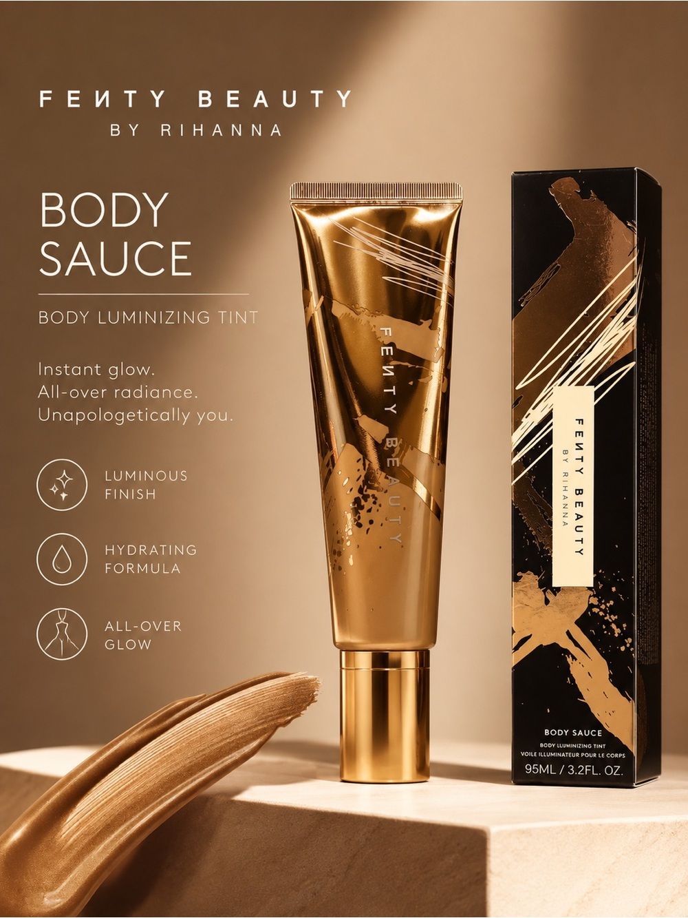 NEW/NIB Fenty Beauty Body Sauce - Agave Spice 95ml/3.2 fl. oz.